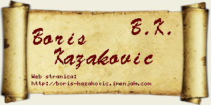 Boris Kazaković vizit kartica